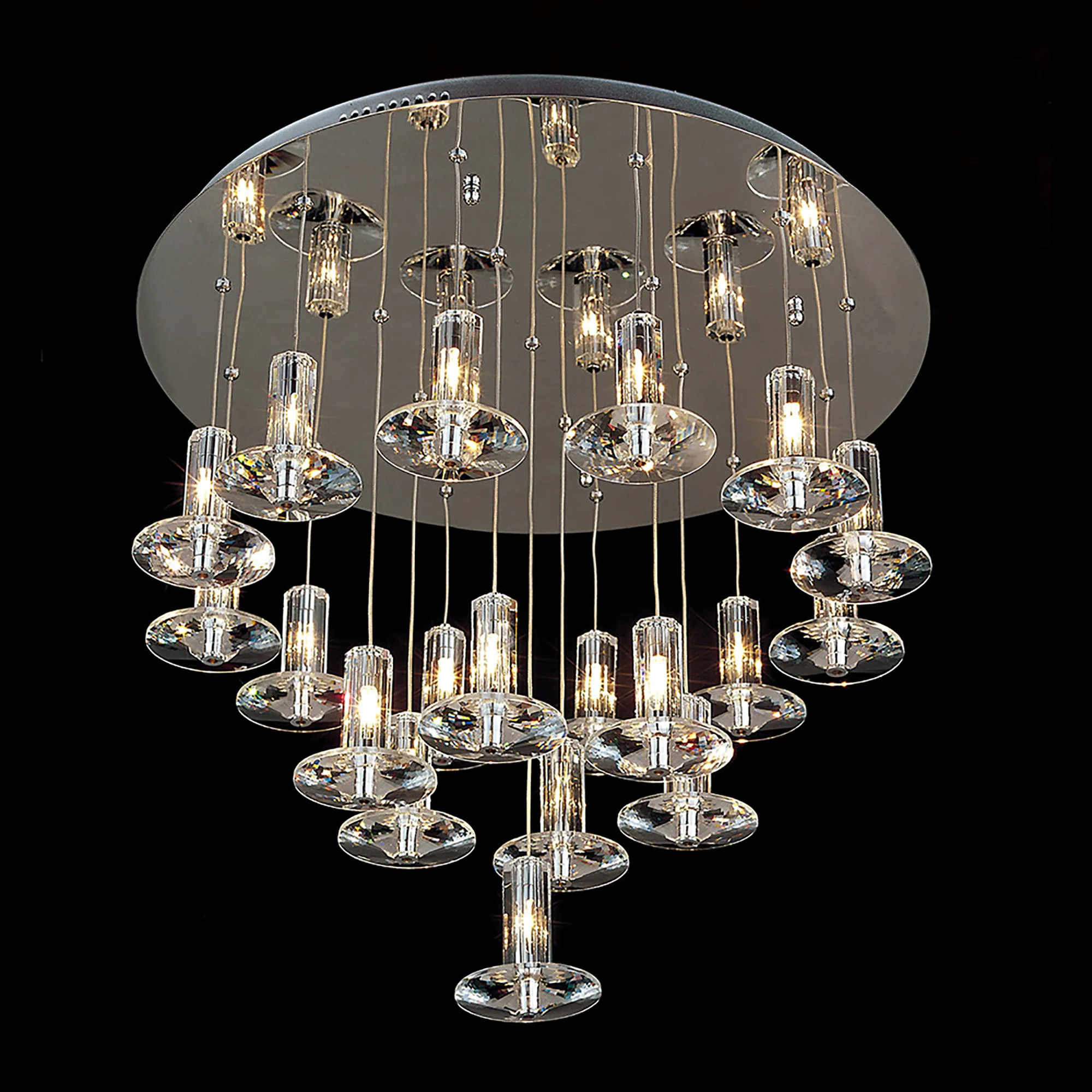Troy Crystal Ceiling Lights Diyas Statement Crystal Fittings